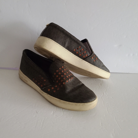 MK Michael Kors women's slip on logo sneakers size 8 M - Picture 1 of 8